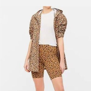 NEW J Crew Factory Animal Print High Rise Bike Shorts Size Small